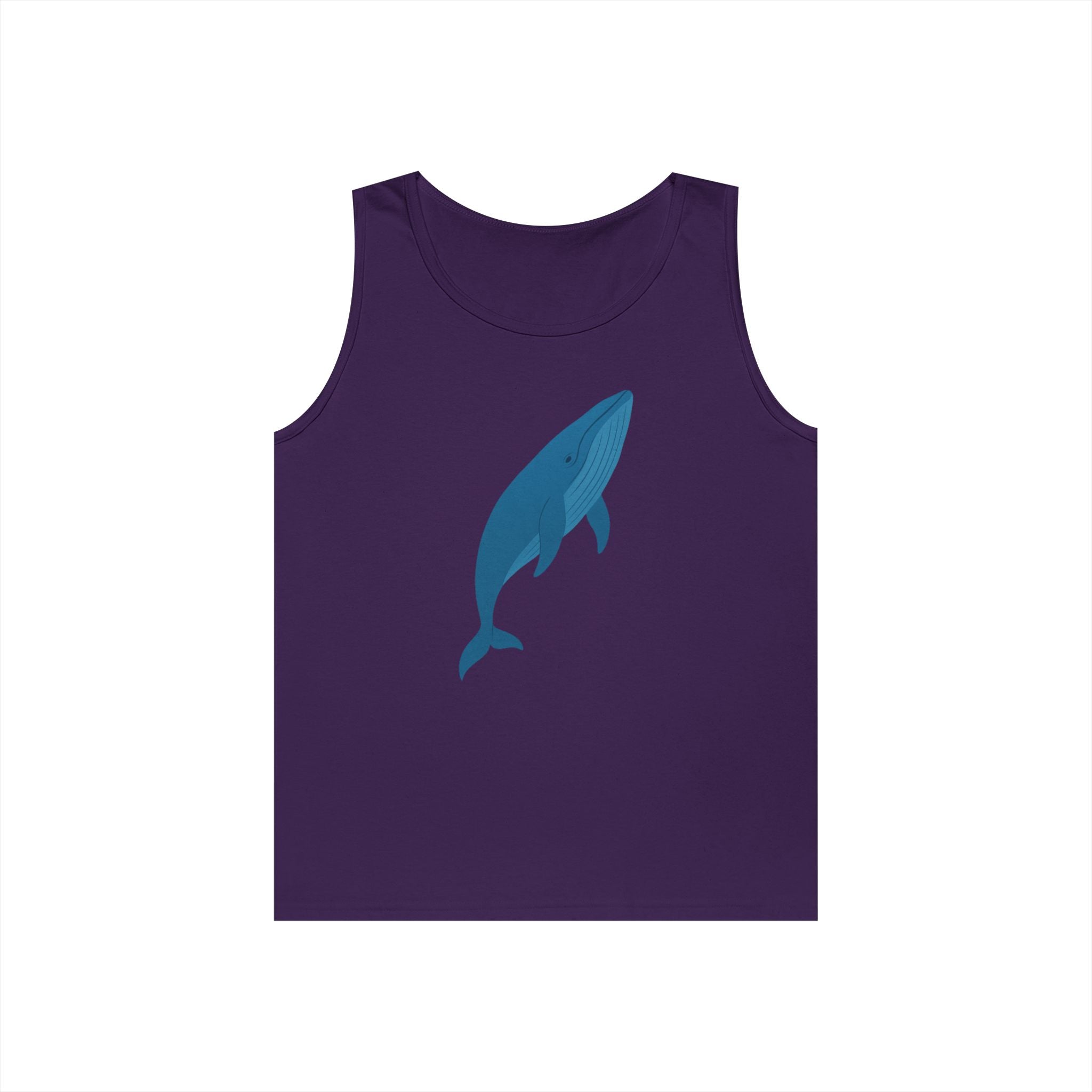 Blue Whale Minimal Unisex Heavy Cotton Tank Top