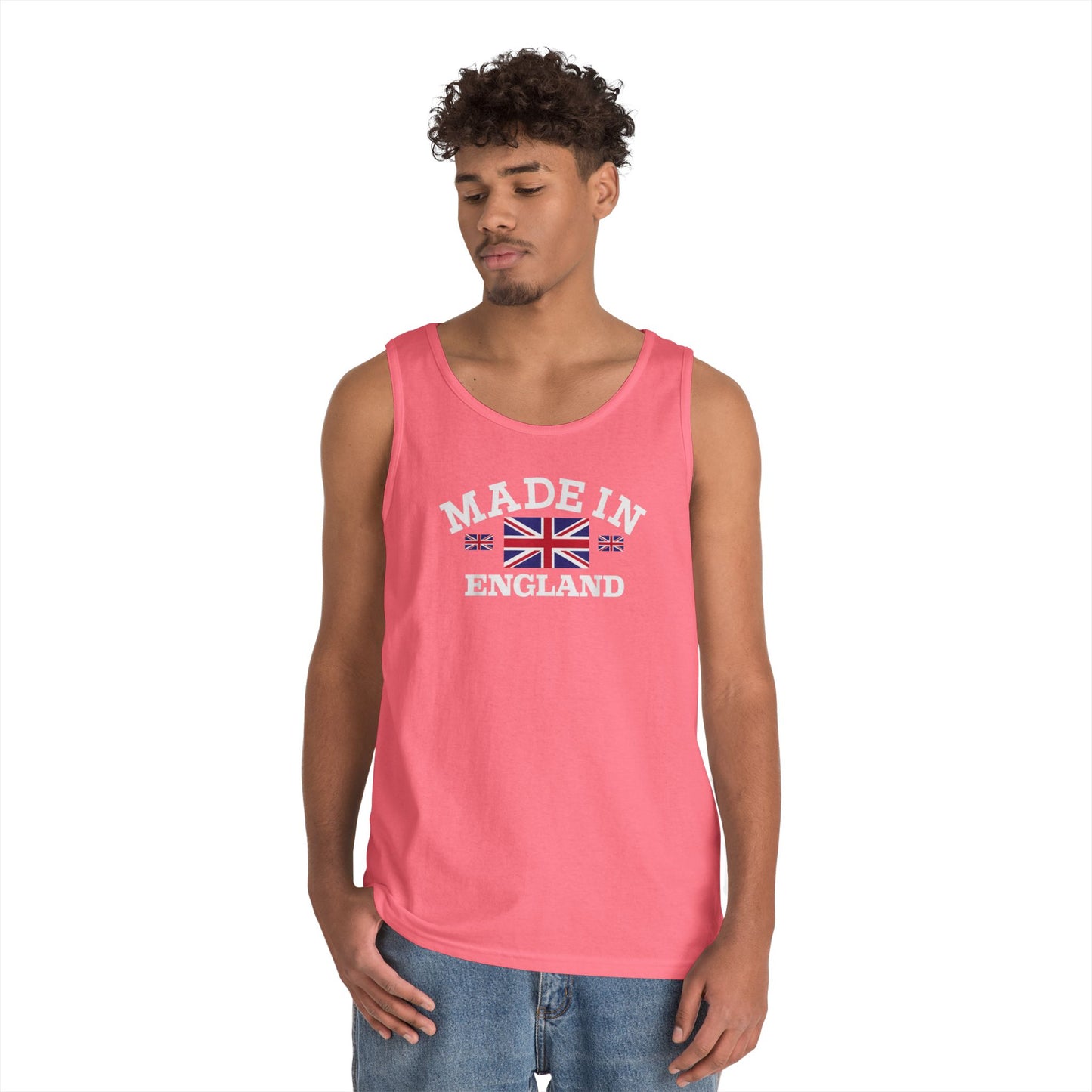 Made in England British Flag Union Jack Unisex Heavy Cotton Tank Top