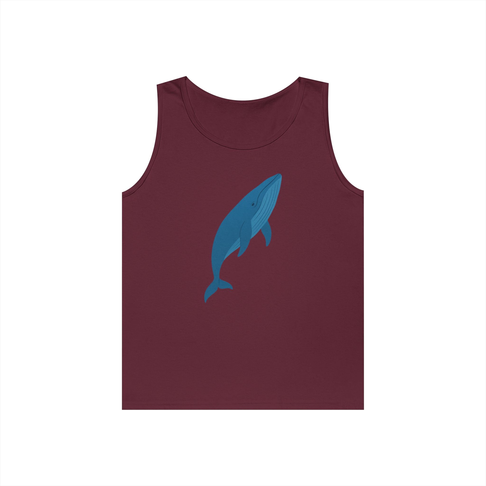 Blue Whale Minimal Unisex Heavy Cotton Tank Top