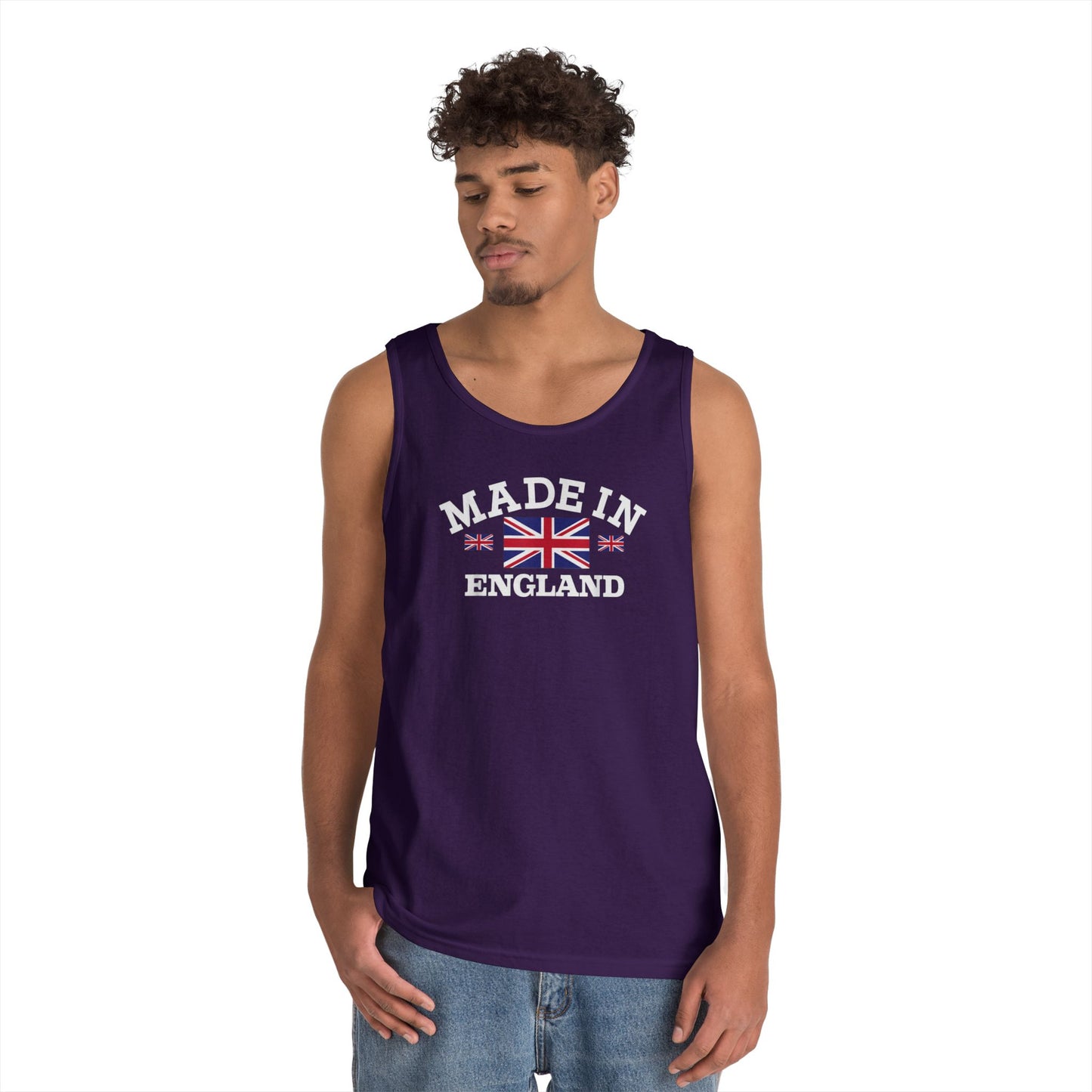 Made in England British Flag Union Jack Unisex Heavy Cotton Tank Top