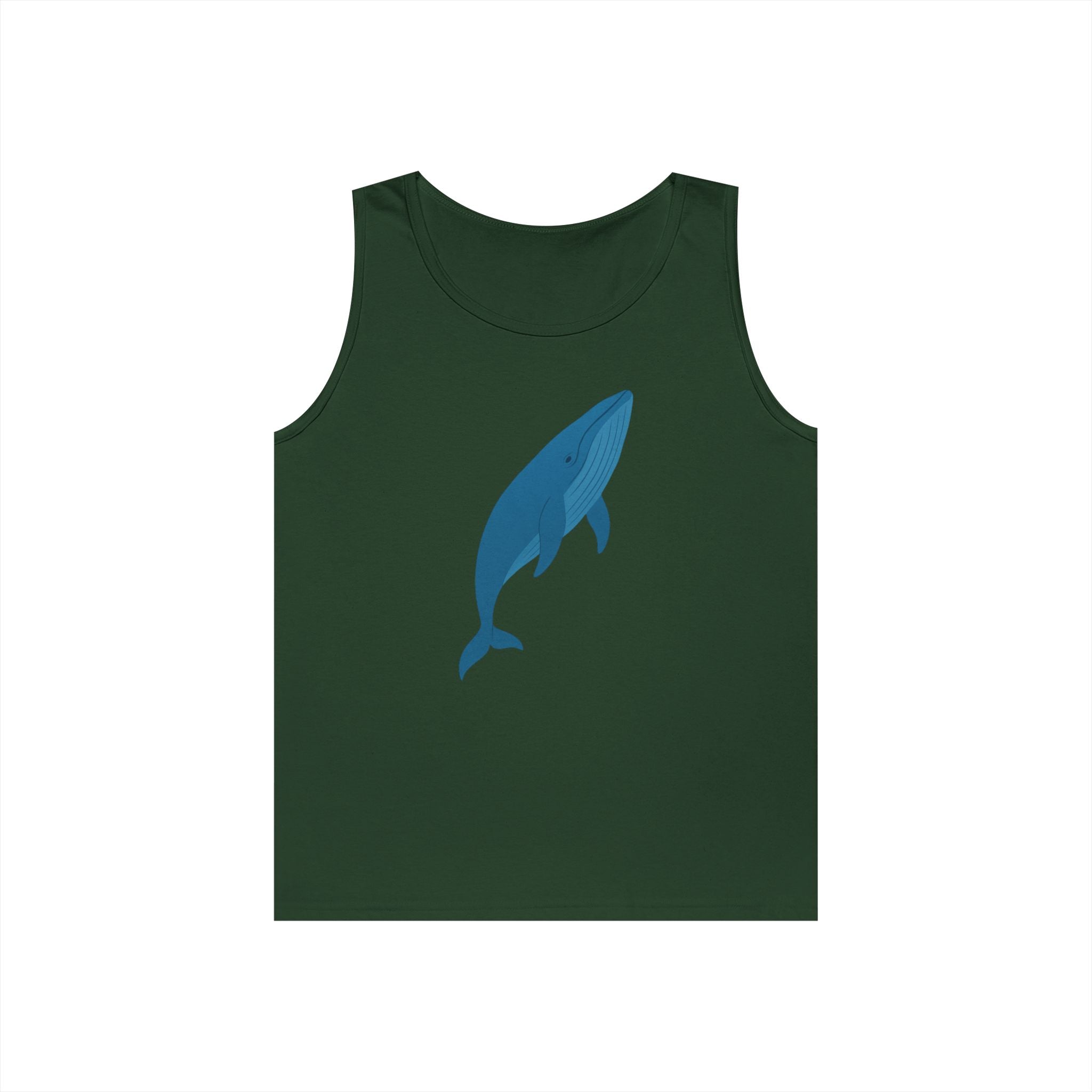 Blue Whale Minimal Unisex Heavy Cotton Tank Top