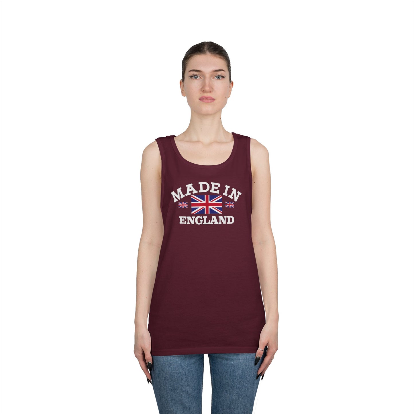 Made in England British Flag Union Jack Unisex Heavy Cotton Tank Top