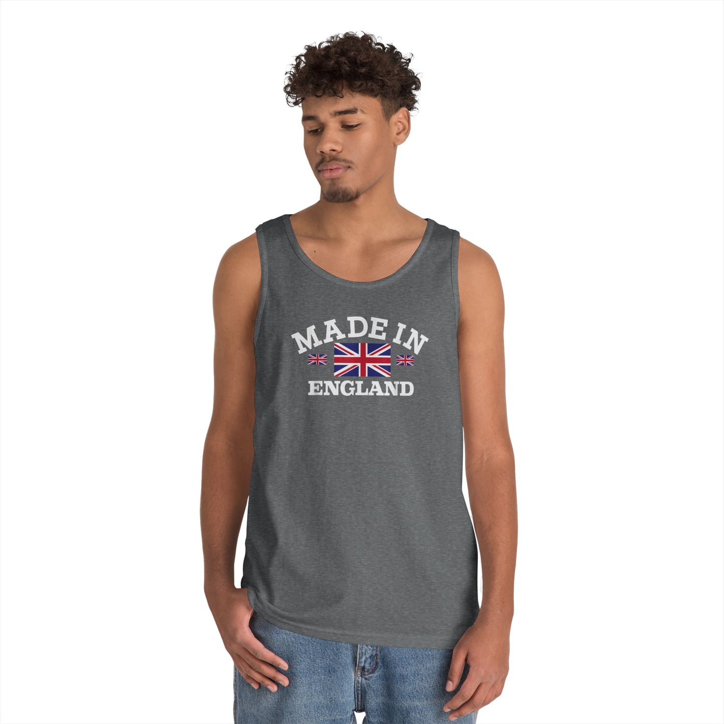 Made in England British Flag Union Jack Unisex Heavy Cotton Tank Top
