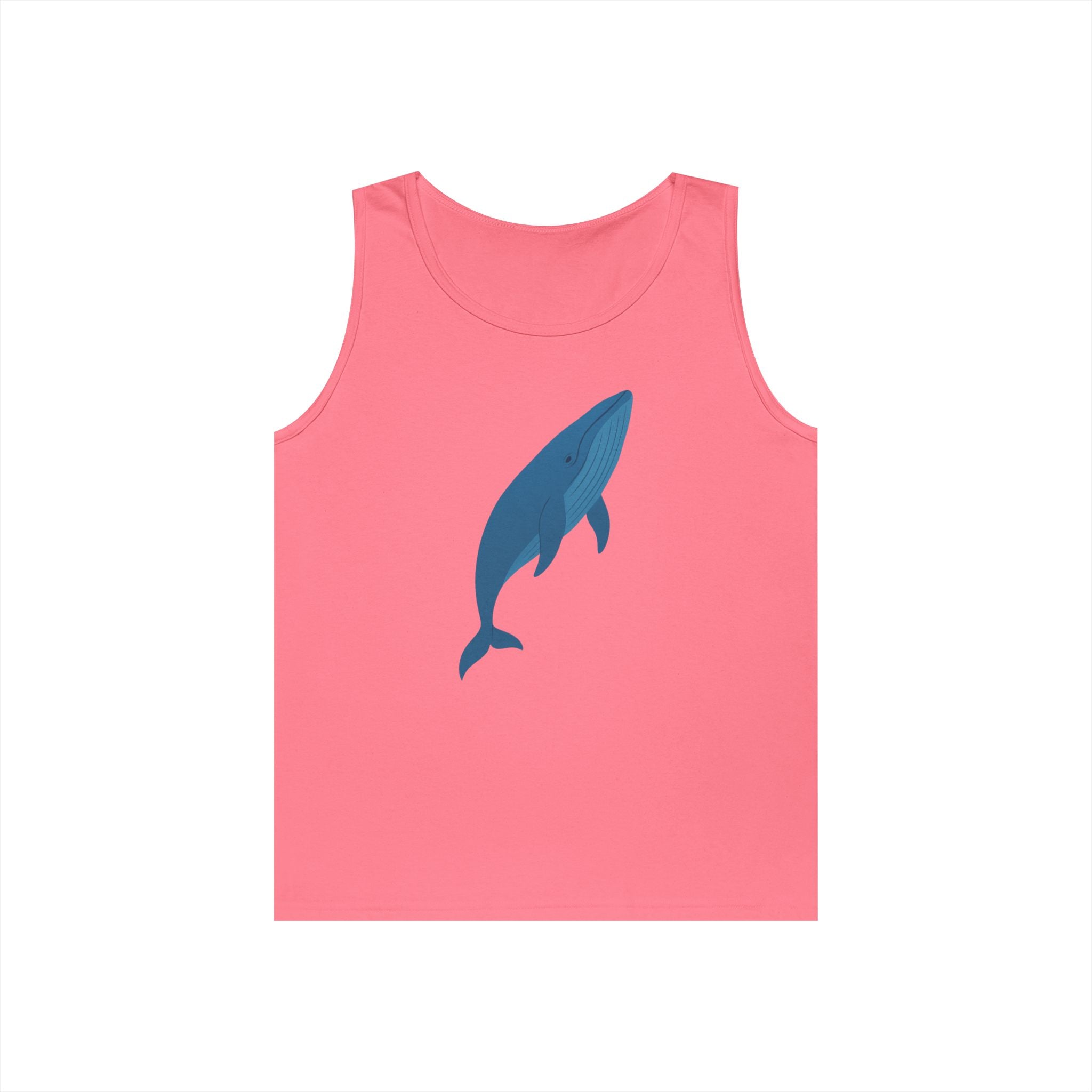 Blue Whale Minimal Unisex Heavy Cotton Tank Top