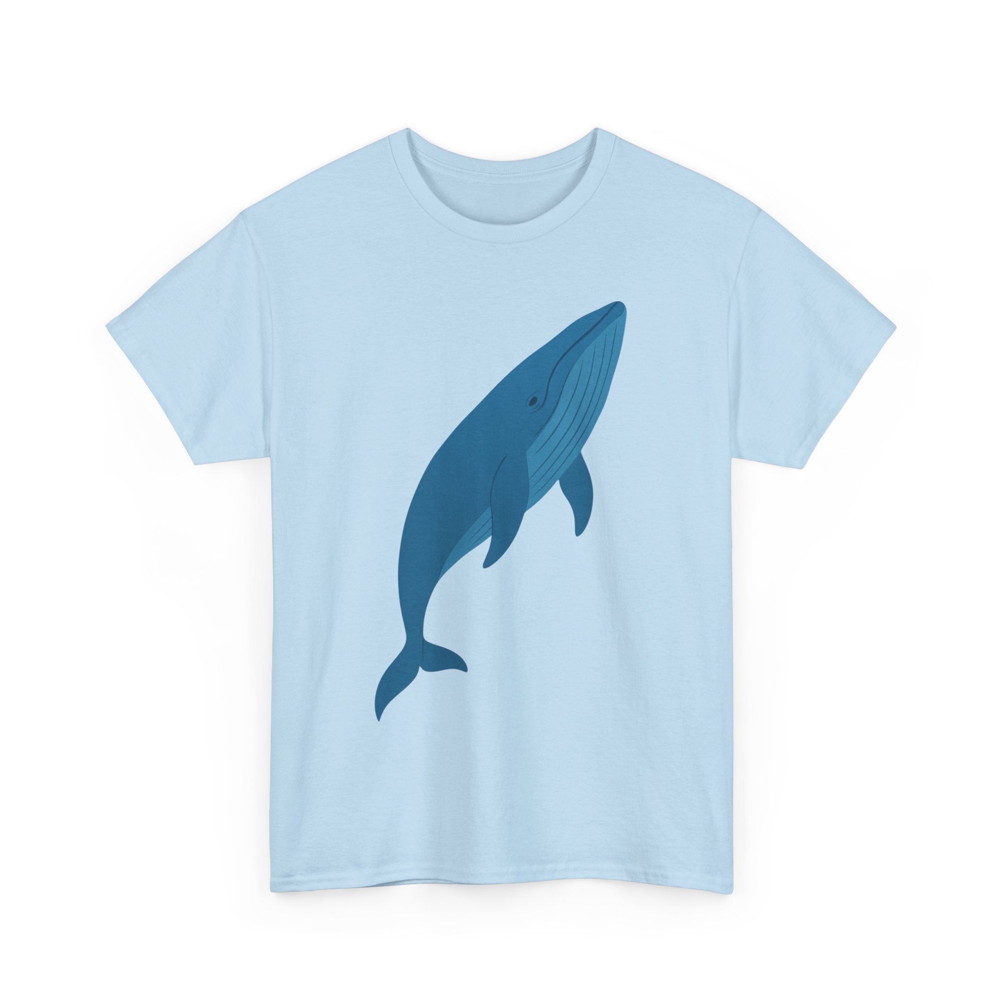 Blue Whale Minimal Unisex Heavy Cotton Tee