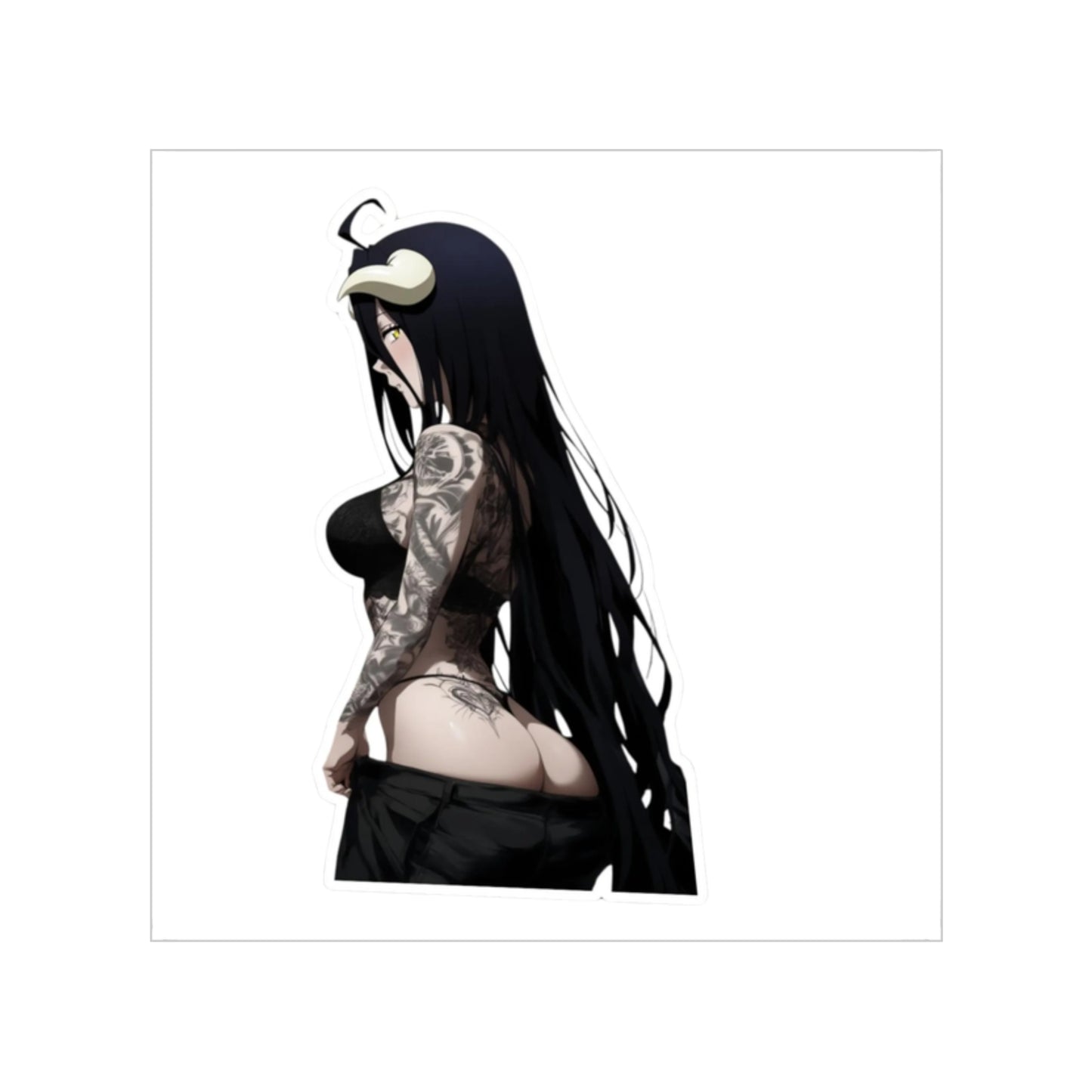 Albedo From Overlord Gothic Tattooed Waifu Sticker