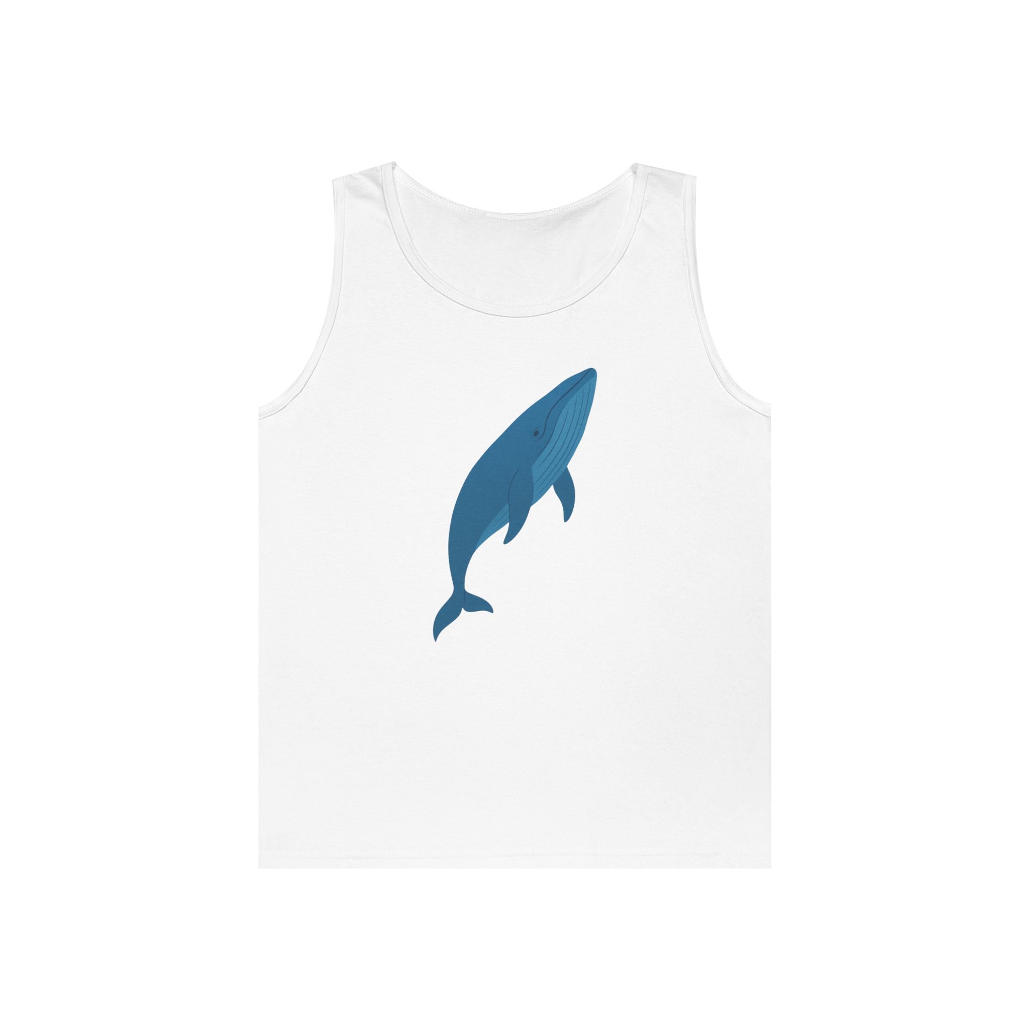 Blue Whale Minimal Unisex Heavy Cotton Tank Top