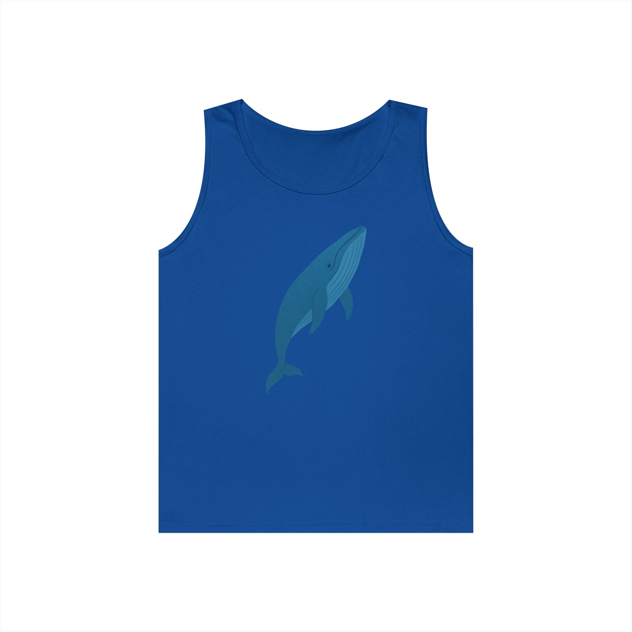 Blue Whale Minimal Unisex Heavy Cotton Tank Top