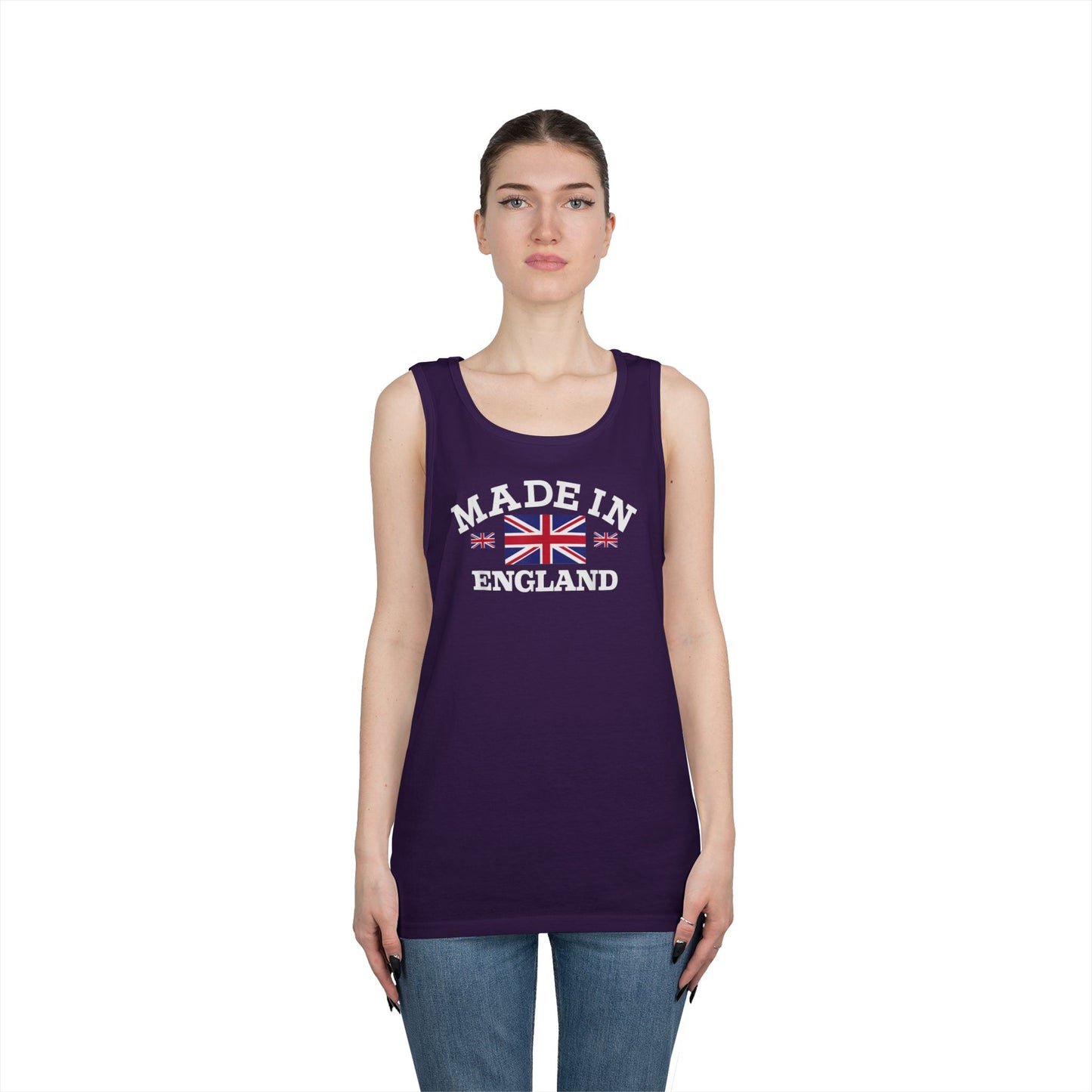 Made in England British Flag Union Jack Unisex Heavy Cotton Tank Top