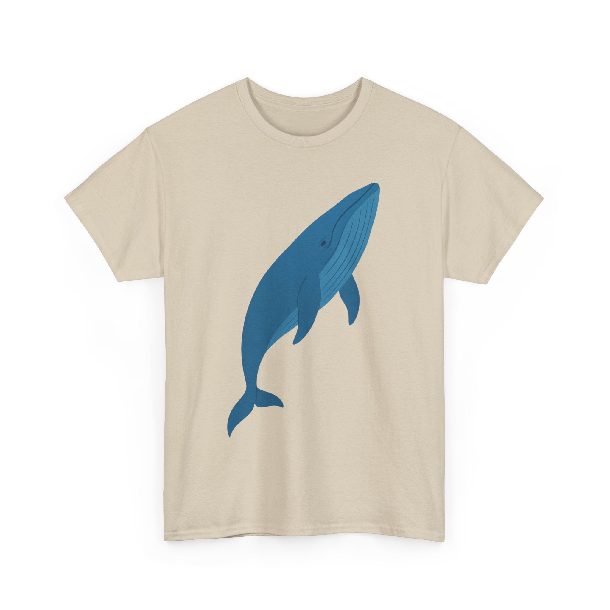 Blue Whale Minimal Unisex Heavy Cotton Tee
