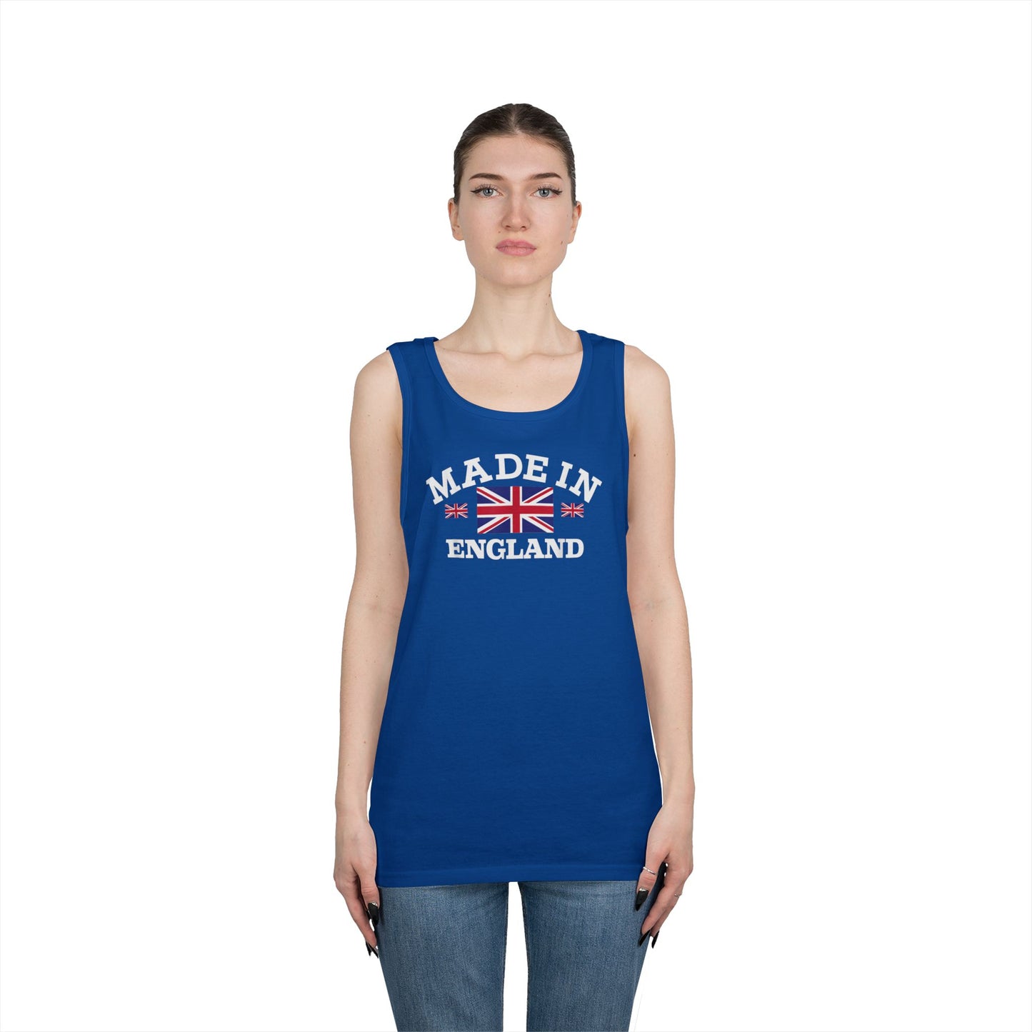 Made in England British Flag Union Jack Unisex Heavy Cotton Tank Top