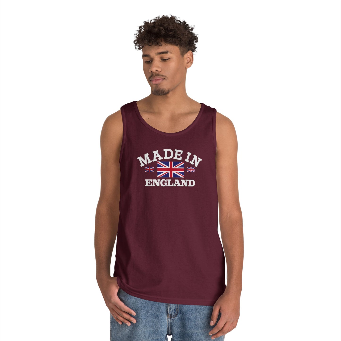 Made in England British Flag Union Jack Unisex Heavy Cotton Tank Top