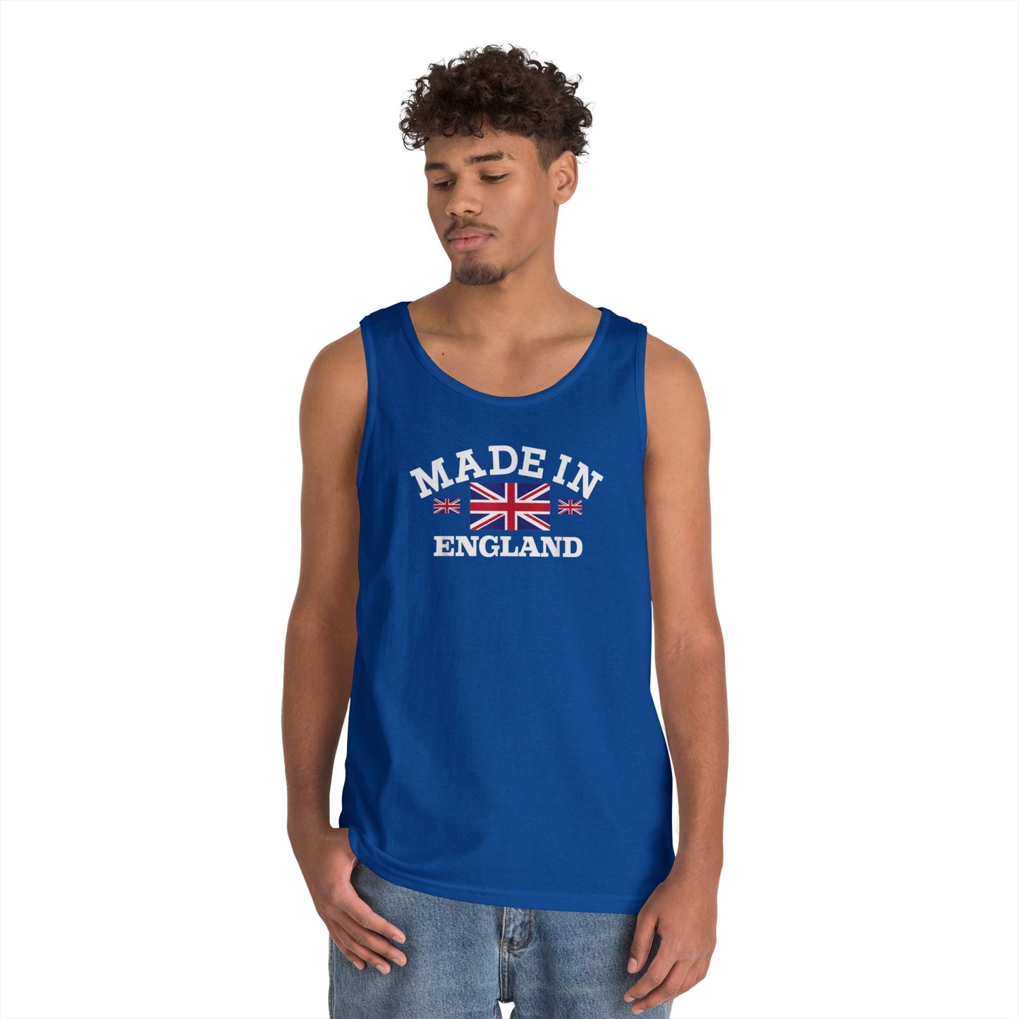 Made in England British Flag Union Jack Unisex Heavy Cotton Tank Top