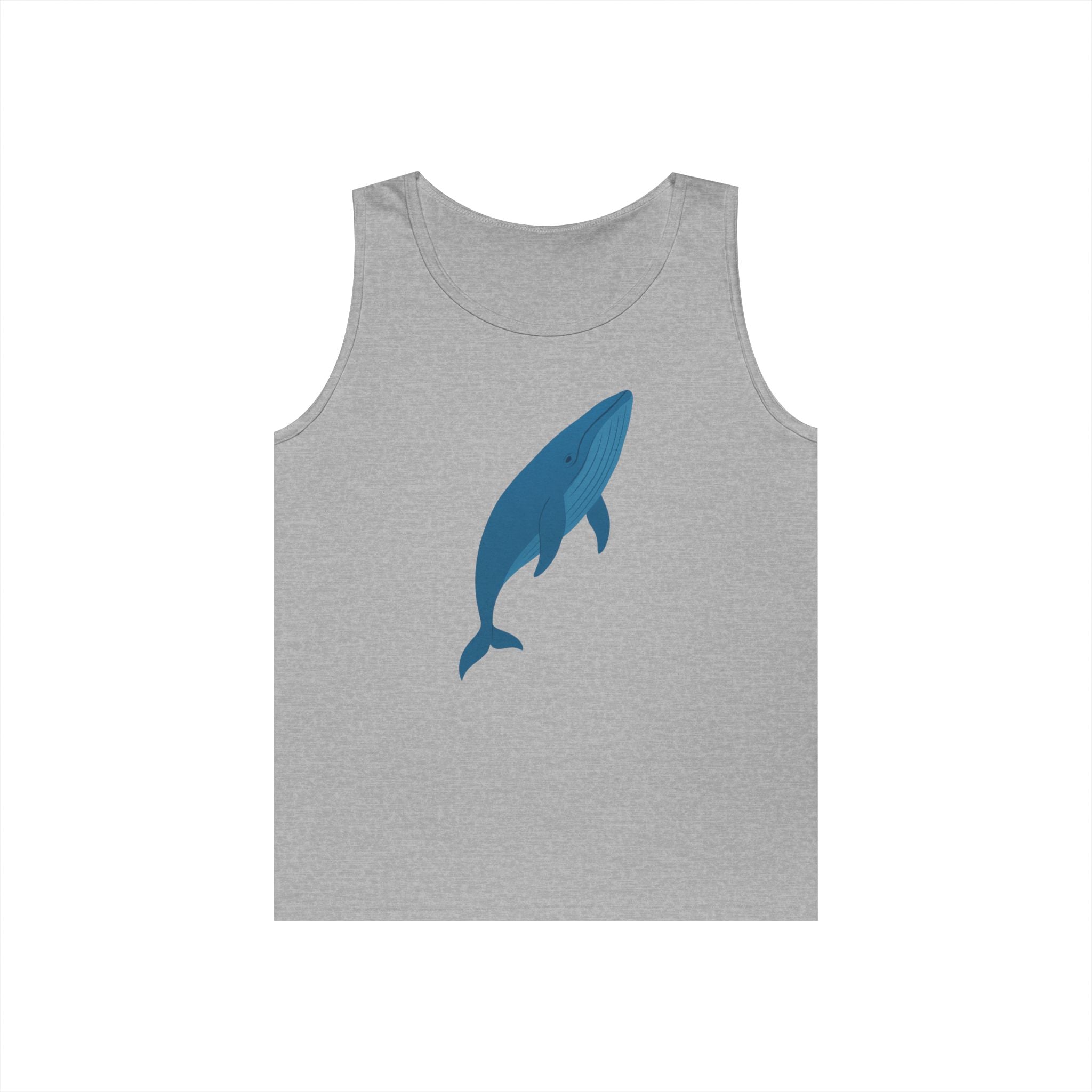 Blue Whale Minimal Unisex Heavy Cotton Tank Top
