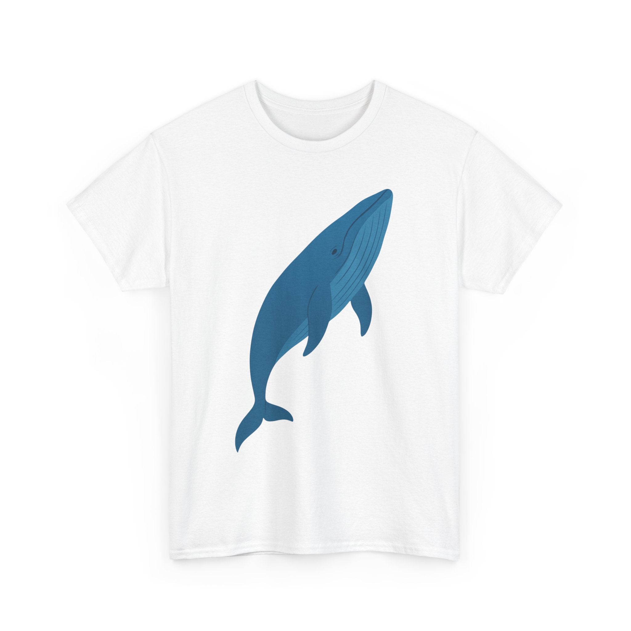 Blue Whale Minimal Unisex Heavy Cotton Tee