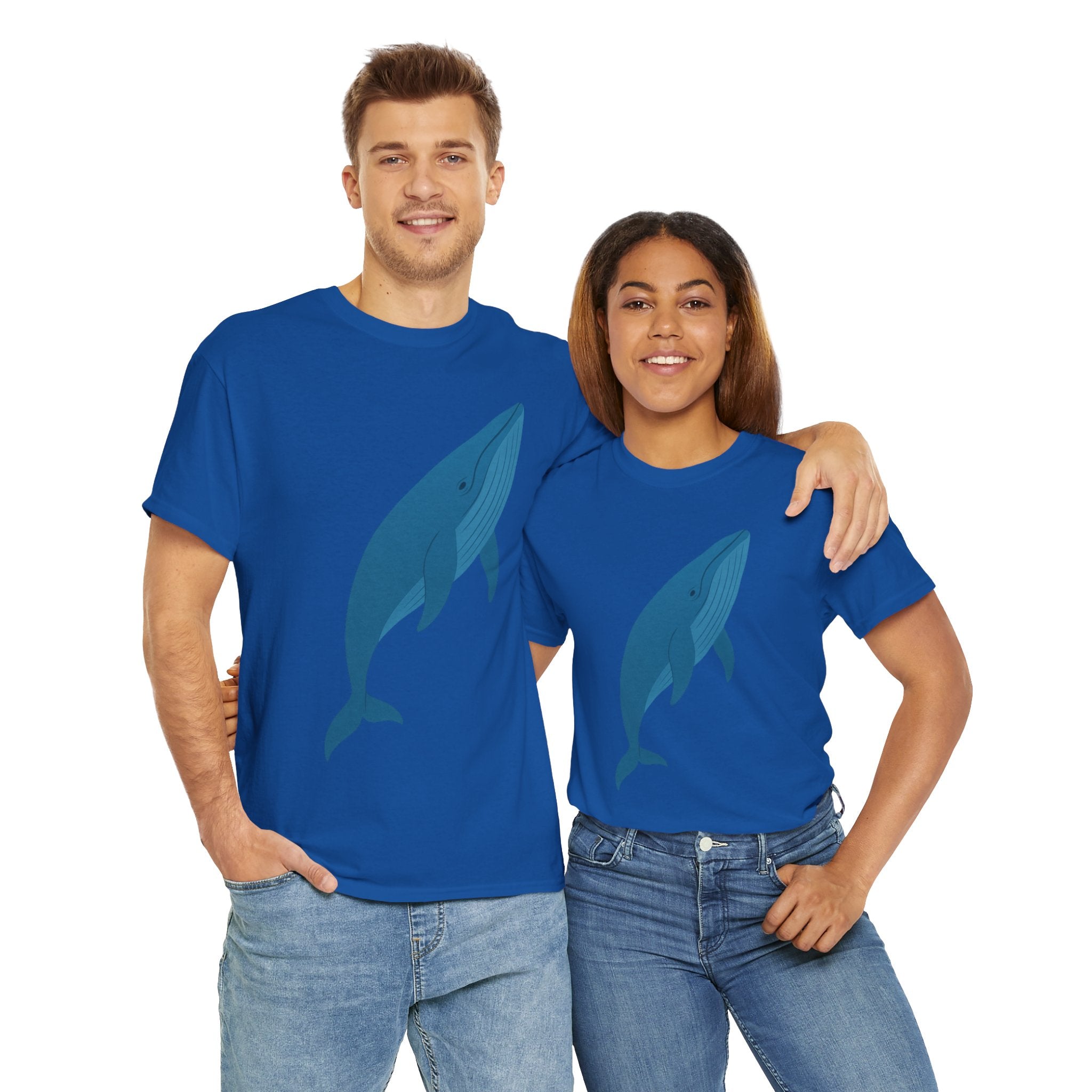 Blue Whale Minimal Unisex Heavy Cotton Tee