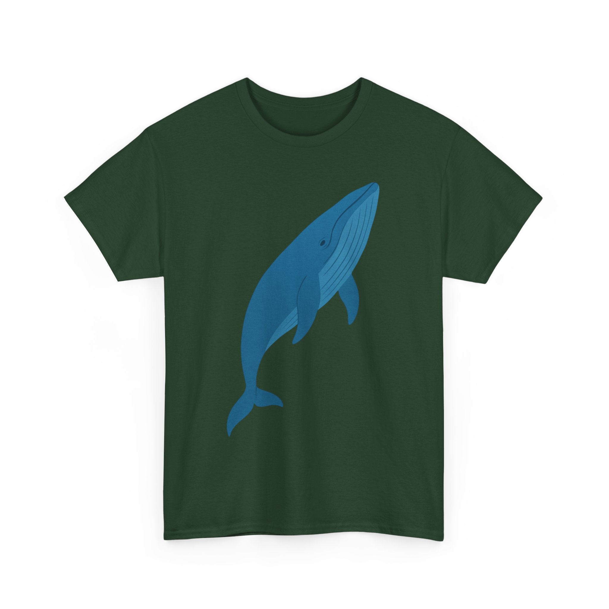 Blue Whale Minimal Unisex Heavy Cotton Tee