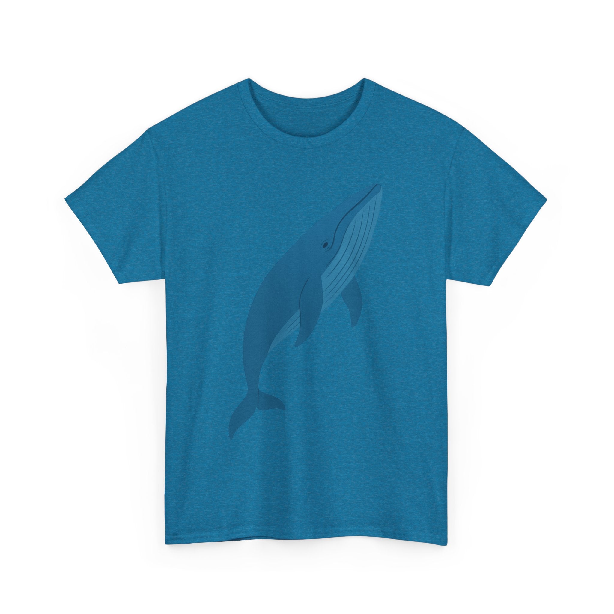 Blue Whale Minimal Unisex Heavy Cotton Tee