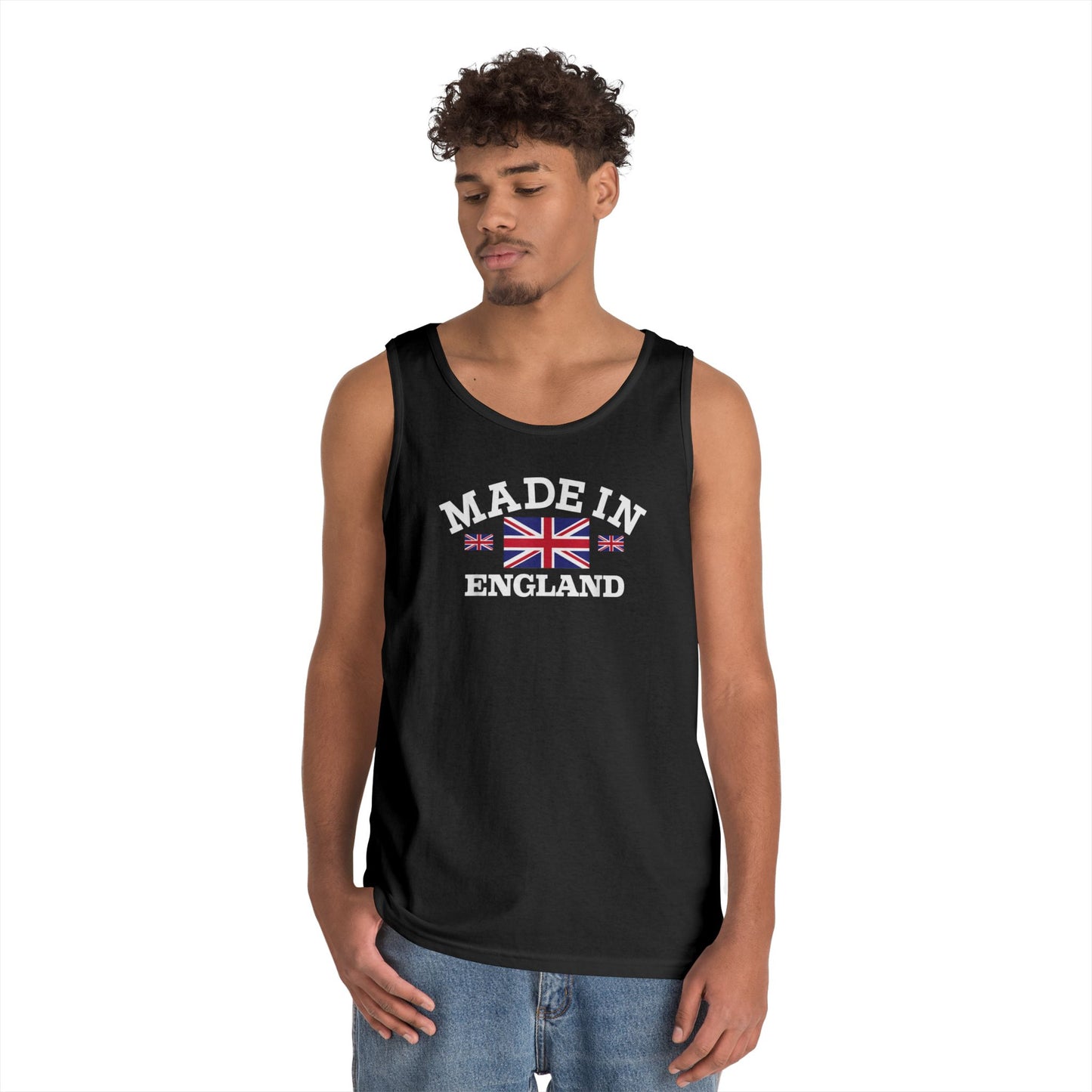 Made in England British Flag Union Jack Unisex Heavy Cotton Tank Top
