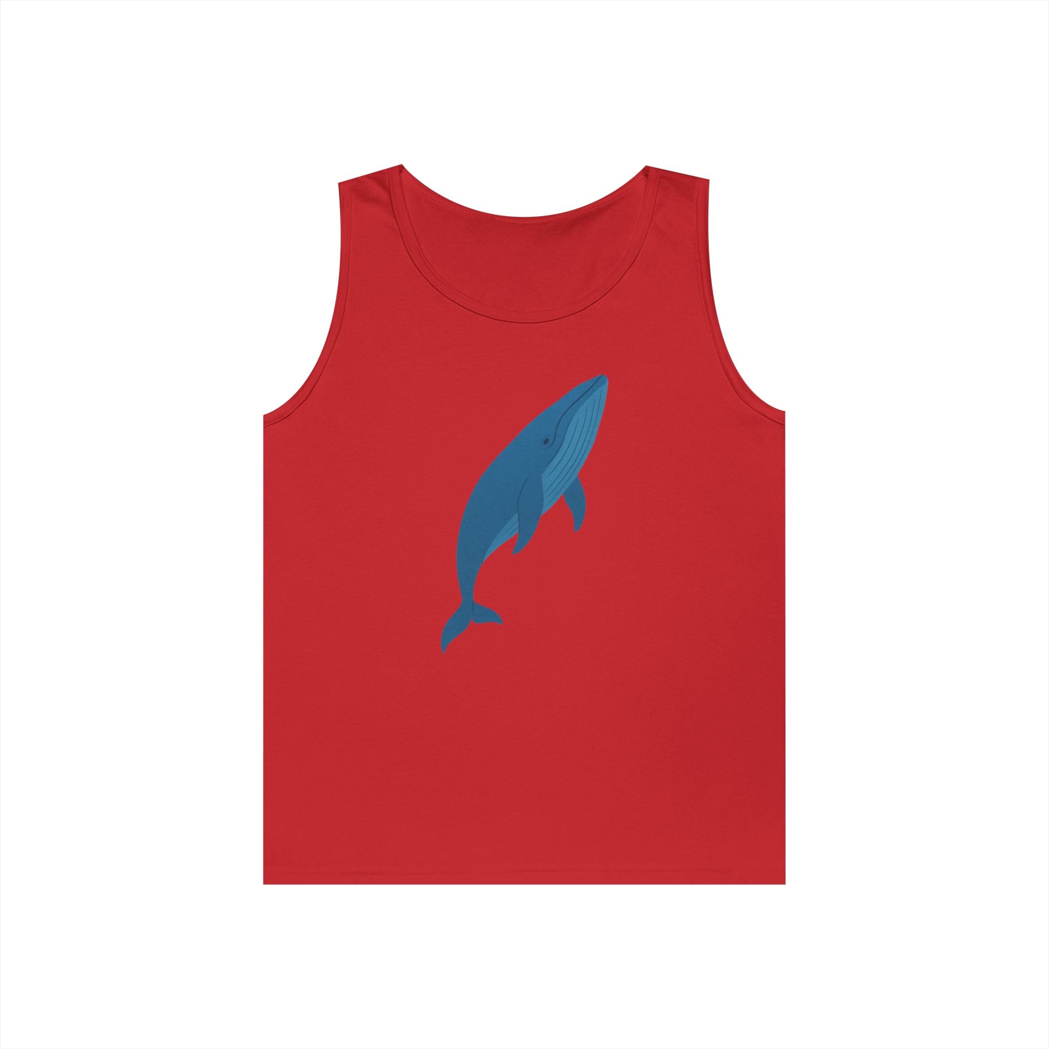 Blue Whale Minimal Unisex Heavy Cotton Tank Top