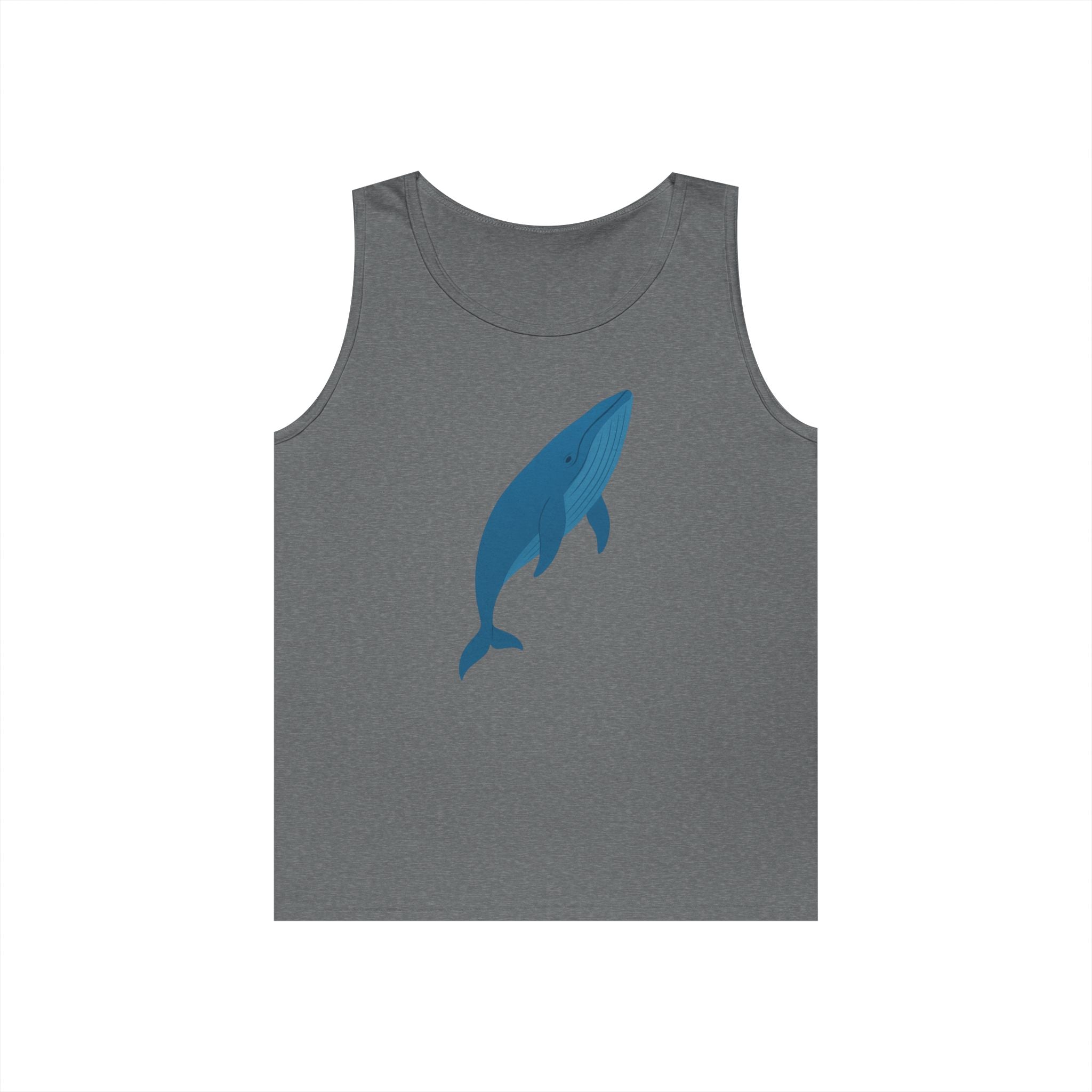 Blue Whale Minimal Unisex Heavy Cotton Tank Top