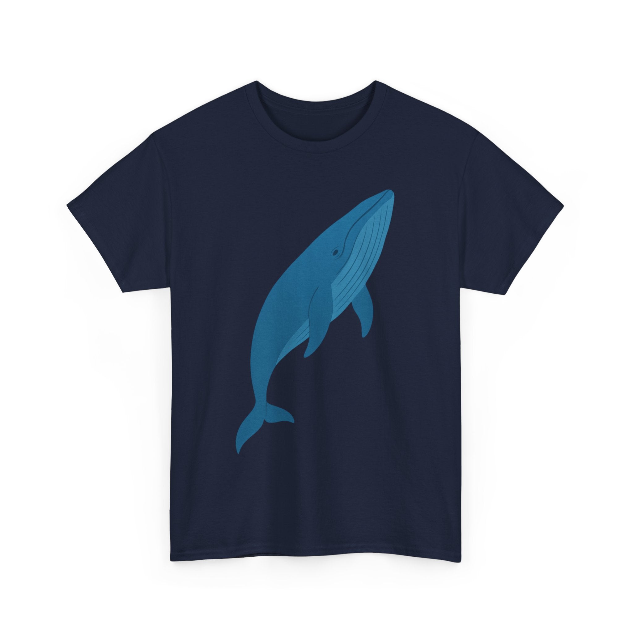 Blue Whale Minimal Unisex Heavy Cotton Tee