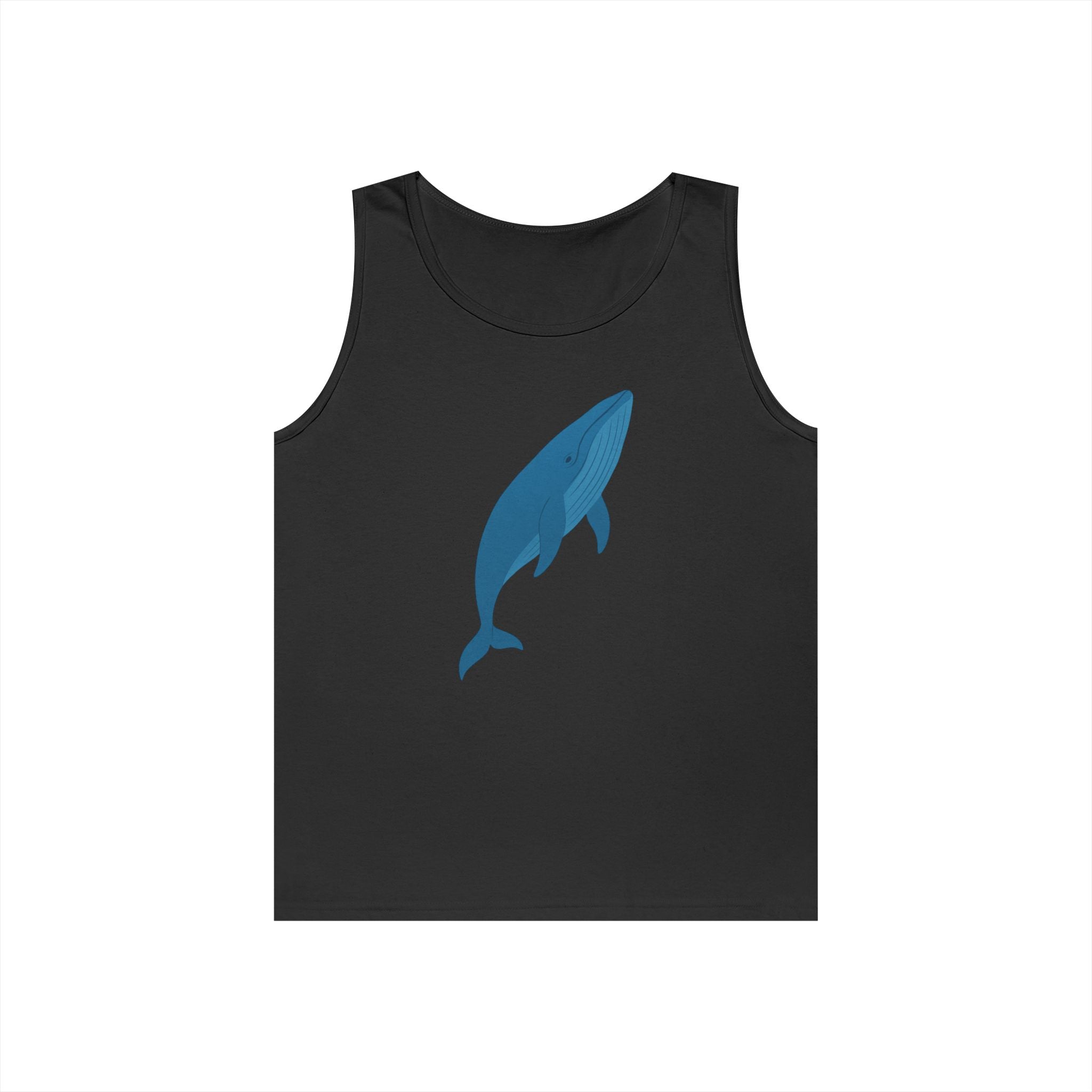Blue Whale Minimal Unisex Heavy Cotton Tank Top
