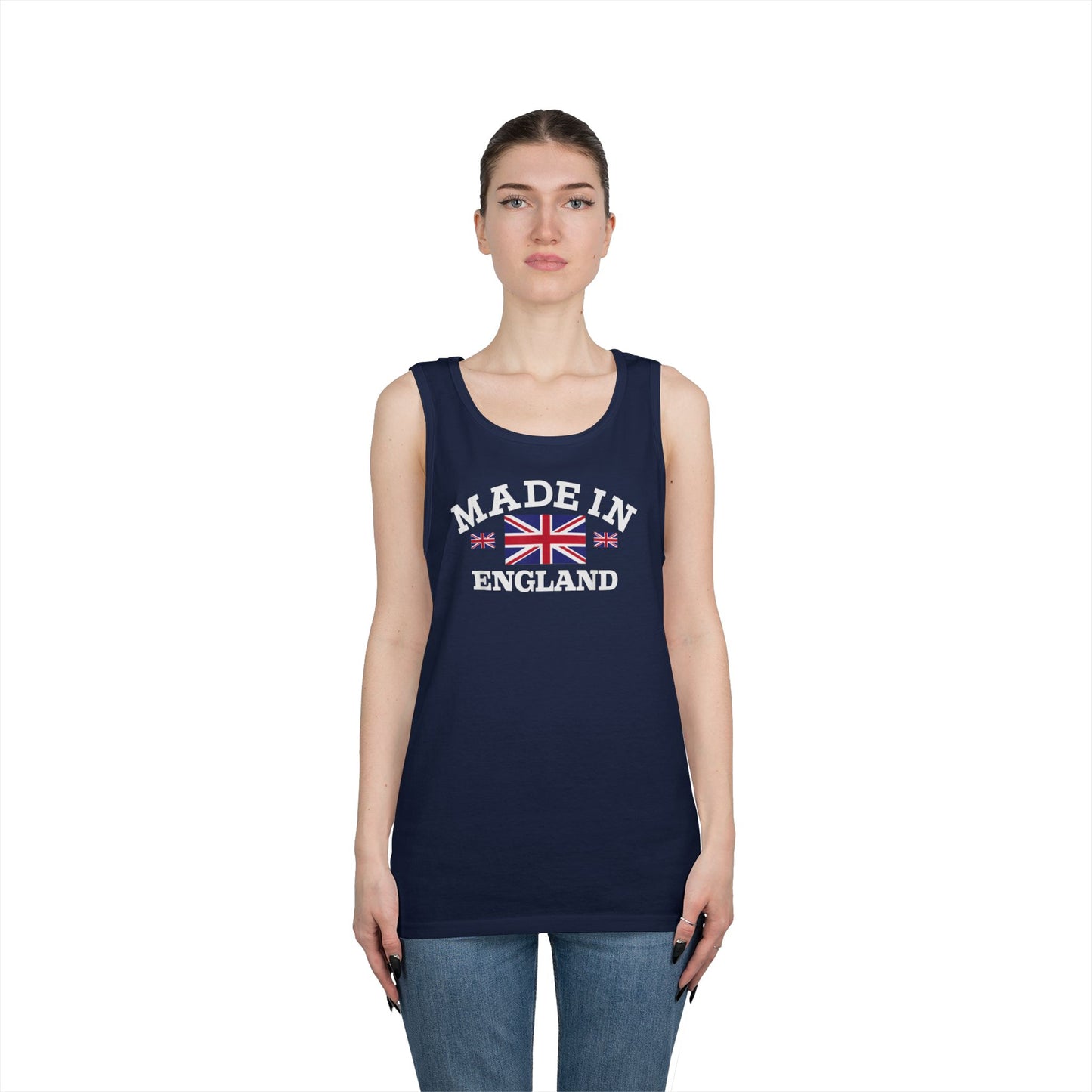 Made in England British Flag Union Jack Unisex Heavy Cotton Tank Top