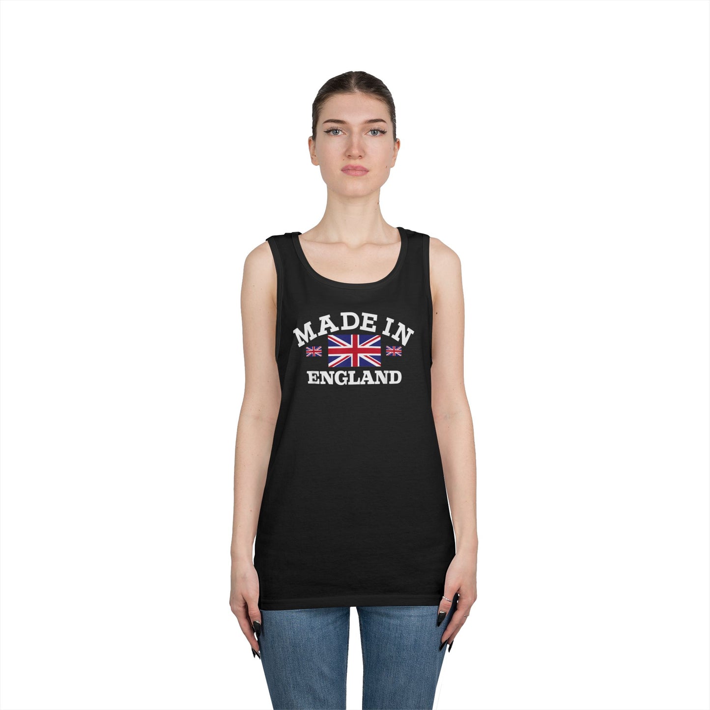 Made in England British Flag Union Jack Unisex Heavy Cotton Tank Top