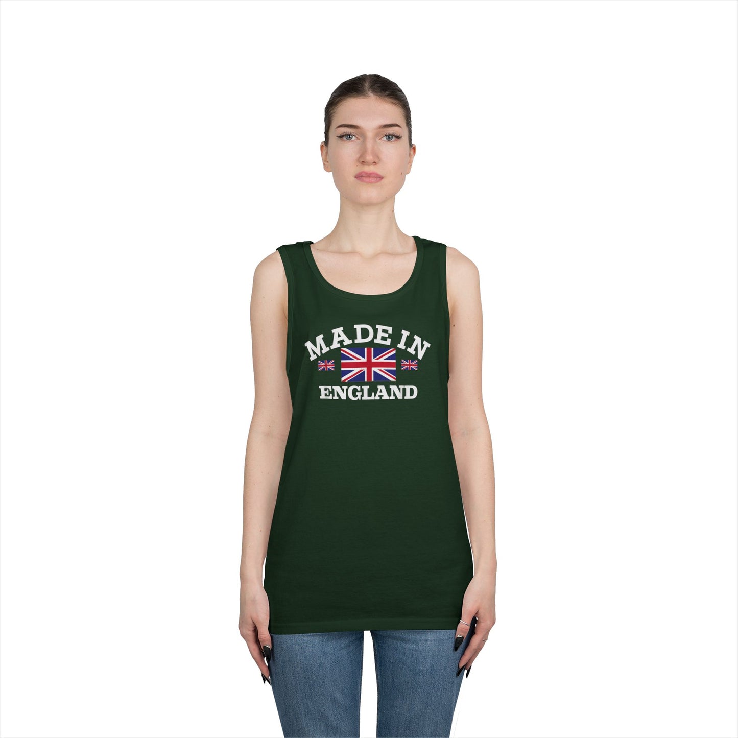 Made in England British Flag Union Jack Unisex Heavy Cotton Tank Top