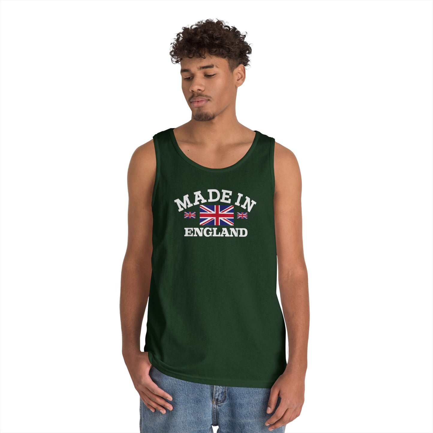 Made in England British Flag Union Jack Unisex Heavy Cotton Tank Top