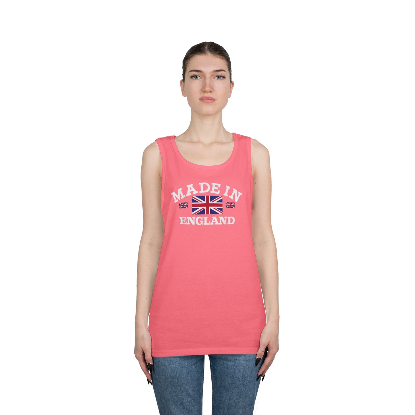 Made in England British Flag Union Jack Unisex Heavy Cotton Tank Top