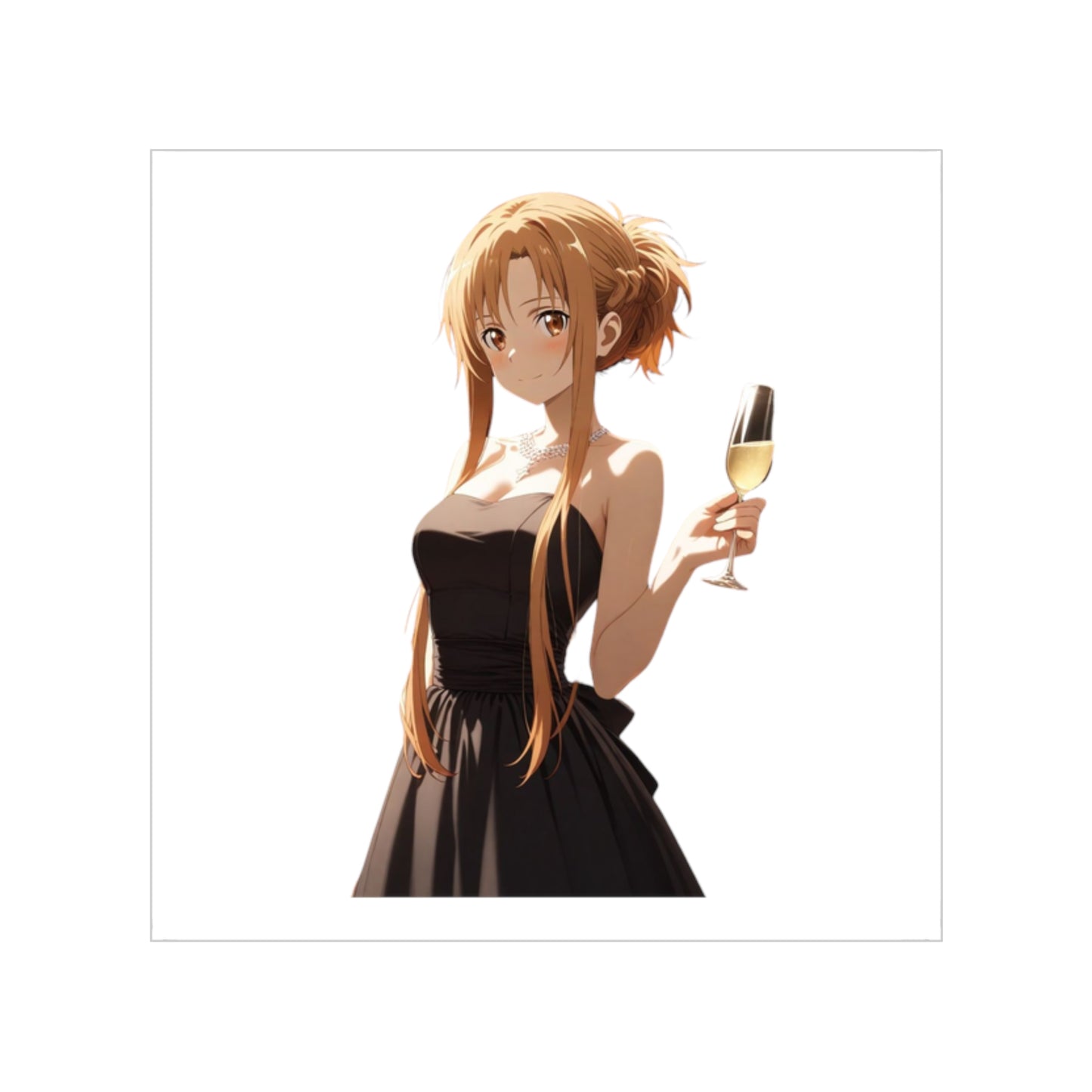 Asuna Holding Champagne Sticker