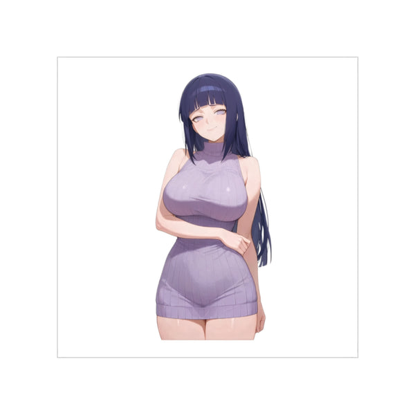 Hinata Waifu Transparent Outdoor Stickers, Square, 1pc