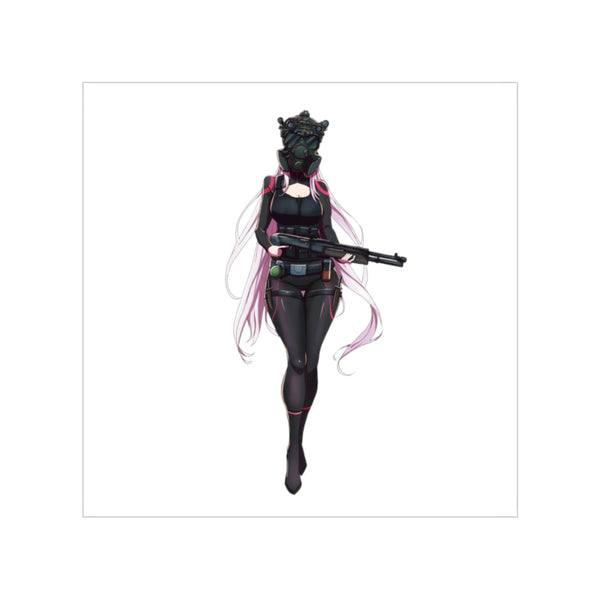 Tactical Zero Two with Gas Mask and Shotgun Sticker