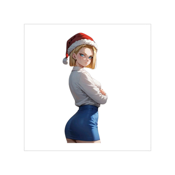 Flirty Santa Android 18 Sticker