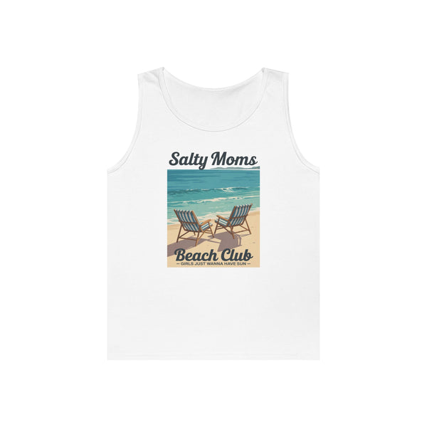 Salty Moms Beach Club Unisex Heavy Cotton Tank Top
