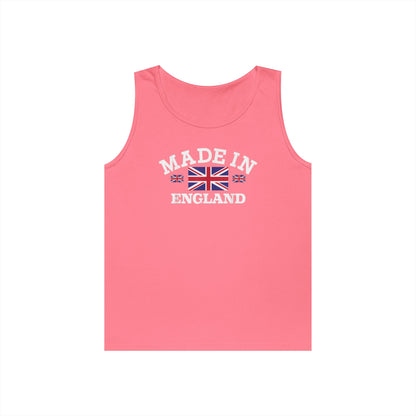 Made in England British Flag Union Jack Unisex Heavy Cotton Tank Top