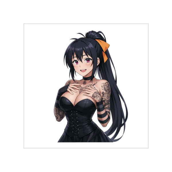 Gothic  Style Akeno Himejima Tattoed Waifu Sticker