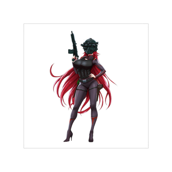 Rias in Combat Armor and SMG Sticker