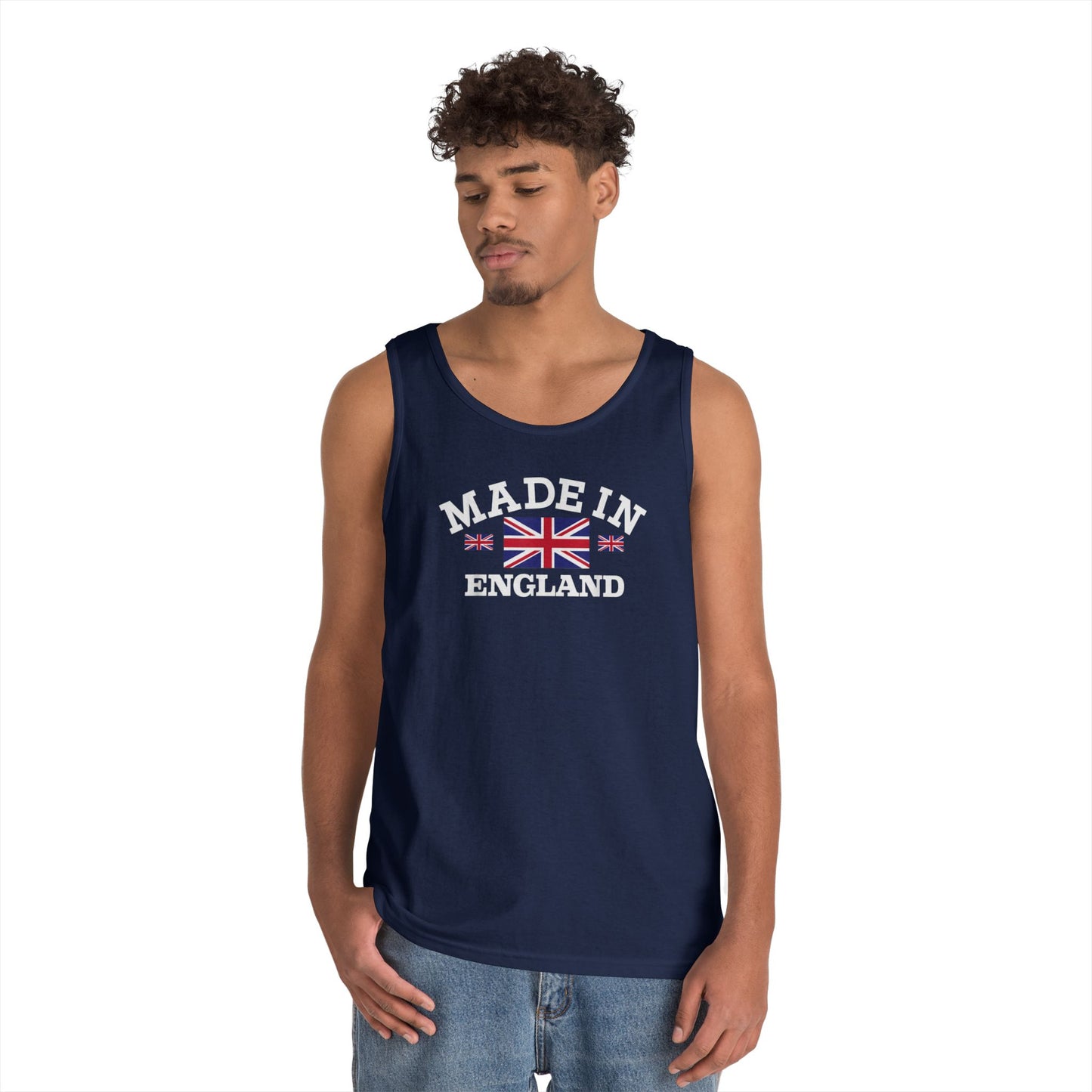 Made in England British Flag Union Jack Unisex Heavy Cotton Tank Top
