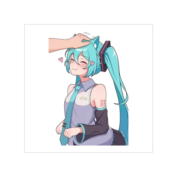 Hatsune Miku Headpat Smiling Catgirl Anime Vinyl Sticker