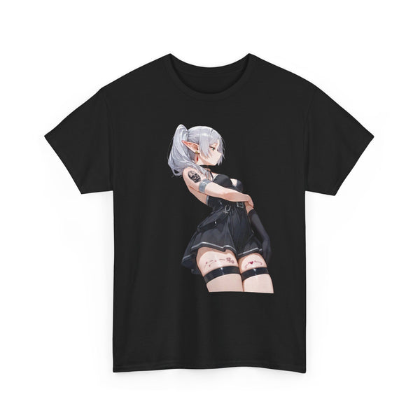 Sexy Frieren Tattooed Black Outfit Unisex Heavy Cotton Tee