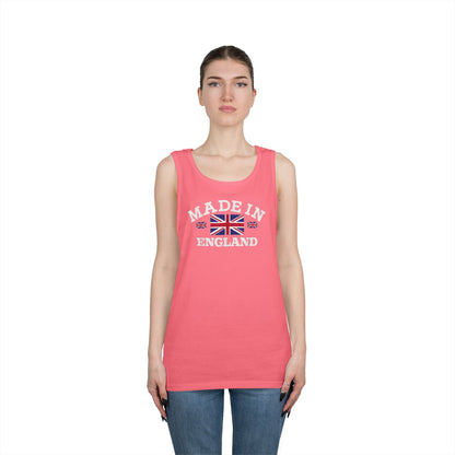 Made in England British Flag Union Jack Unisex Heavy Cotton Tank Top