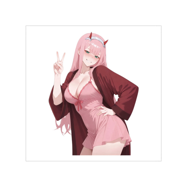 Zero Two Transparent Outdoor Stickers, Square, 1pc